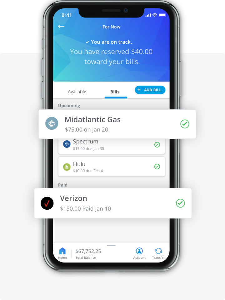 Rize bill pay screen