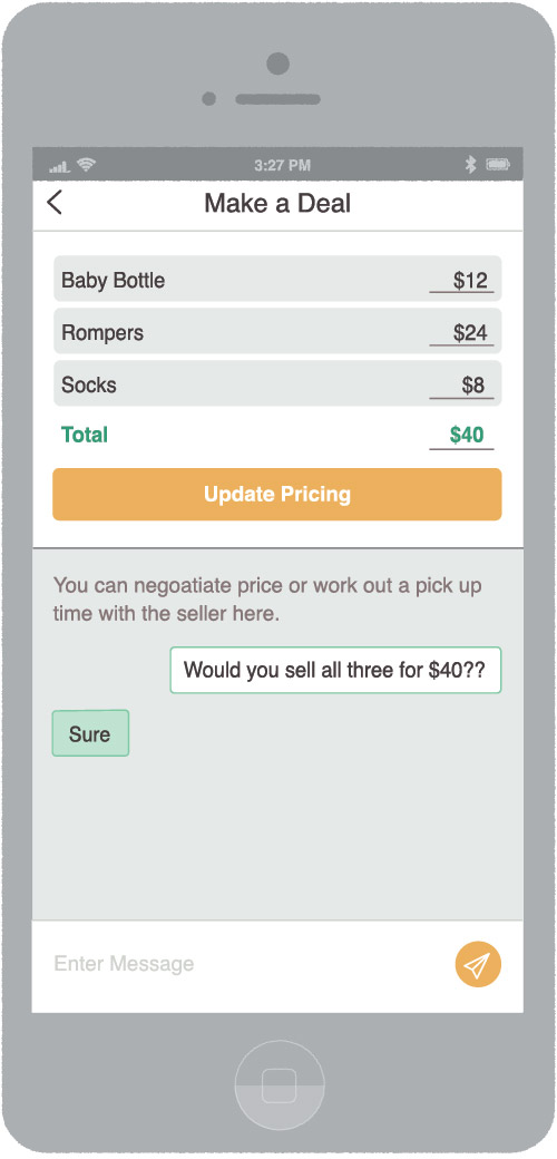 Settle mobile screen