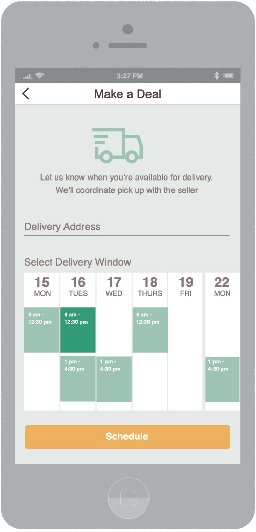 Settle mobile screen