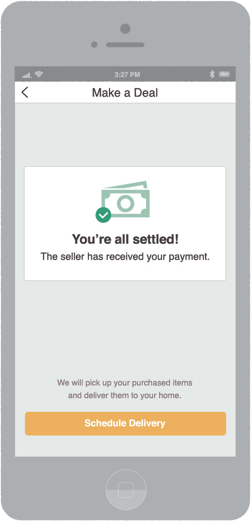 Settle mobile screen
